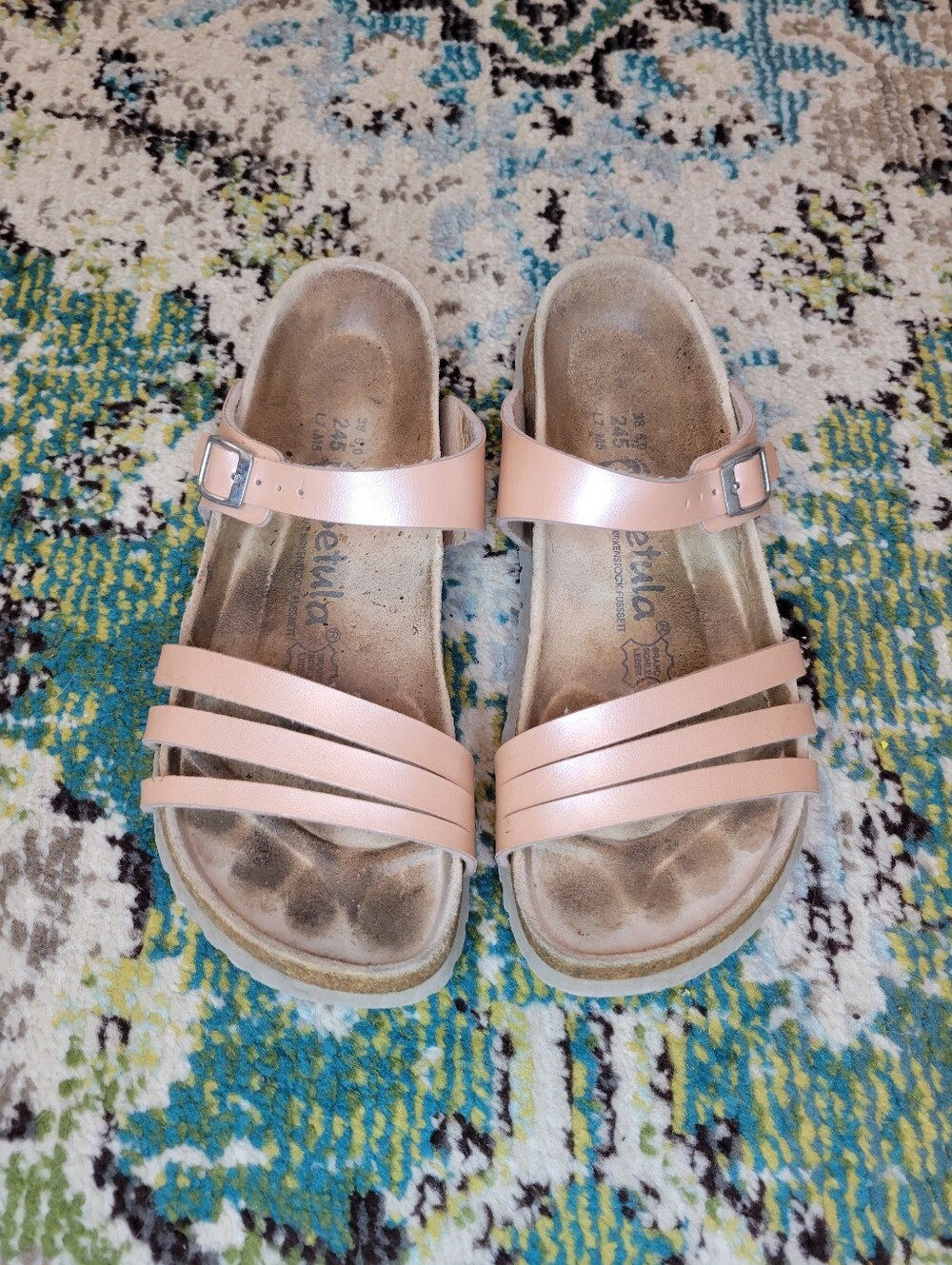 Betula by Birkenstock Metallic Pink Strappy Sandals, Size EU 38 US 7-7.5